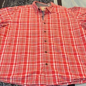 RED HEAD BRAND COMPANY Red and White Checkered Button-Down Shirt, 3 XL